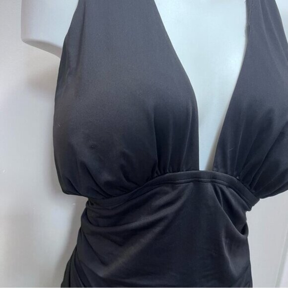 MICHAEL Michael Kors Shirred Cross Front One Piece Swimsuit - Iconic Solids - Picture 6 of 10